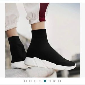 SUNROLAN - Slip-on Sneakers, Breathable Walking Sock Shoes